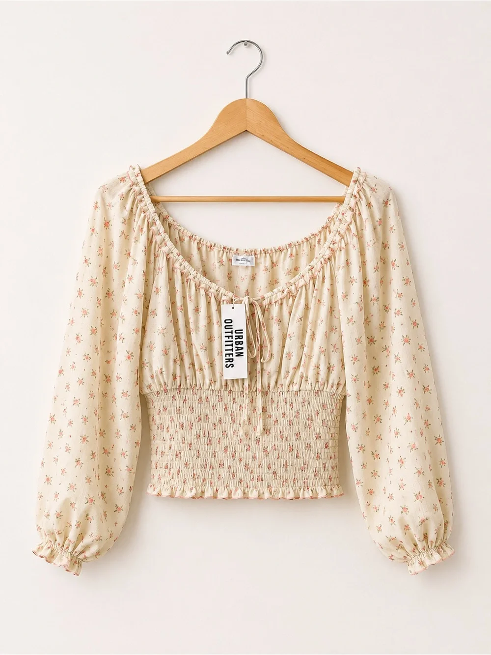 Urban Outfitters Floral Smocked Cottagecore Peasant Top Medium NWT Botanical